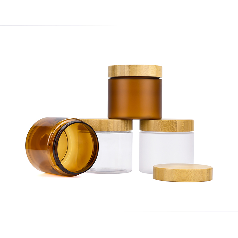 Pet Plastic Body Butter Cosmetische Zalfpotje met Bamboe Deksel