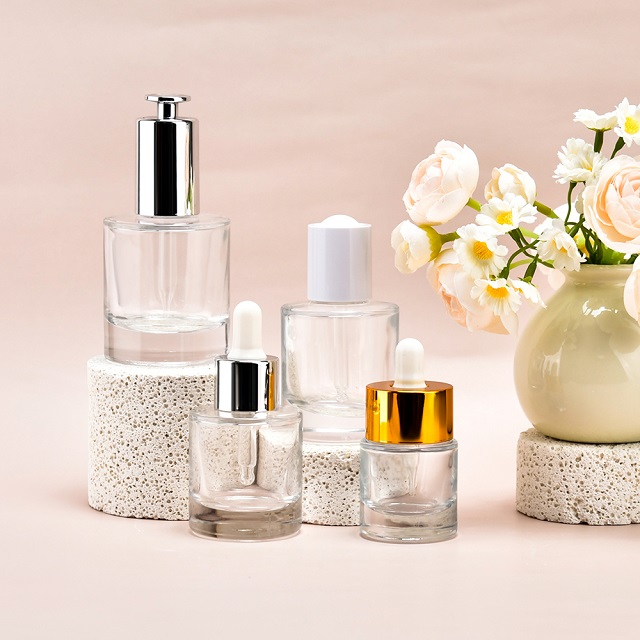 Lege Cosmetische 1oz 2oz 30ml 60ml clear Huidverzorging Parfum Serum Haar Essenti&euml;le Olie Druppelaar Glazen Fles