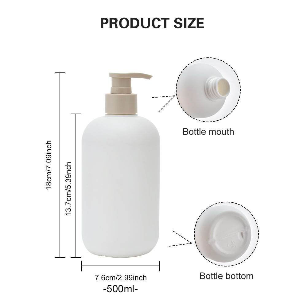 Botella de champ&uacute; con dispensador de bomba de pl&aacute;stico blanco