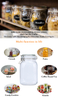 Glazen Opslag Mason Jar 500 ml 750 ml 1000 ml 1500 ml Cookie Pickles Keuken Voedsel Opslag Glazen Pot met Clip Deksel