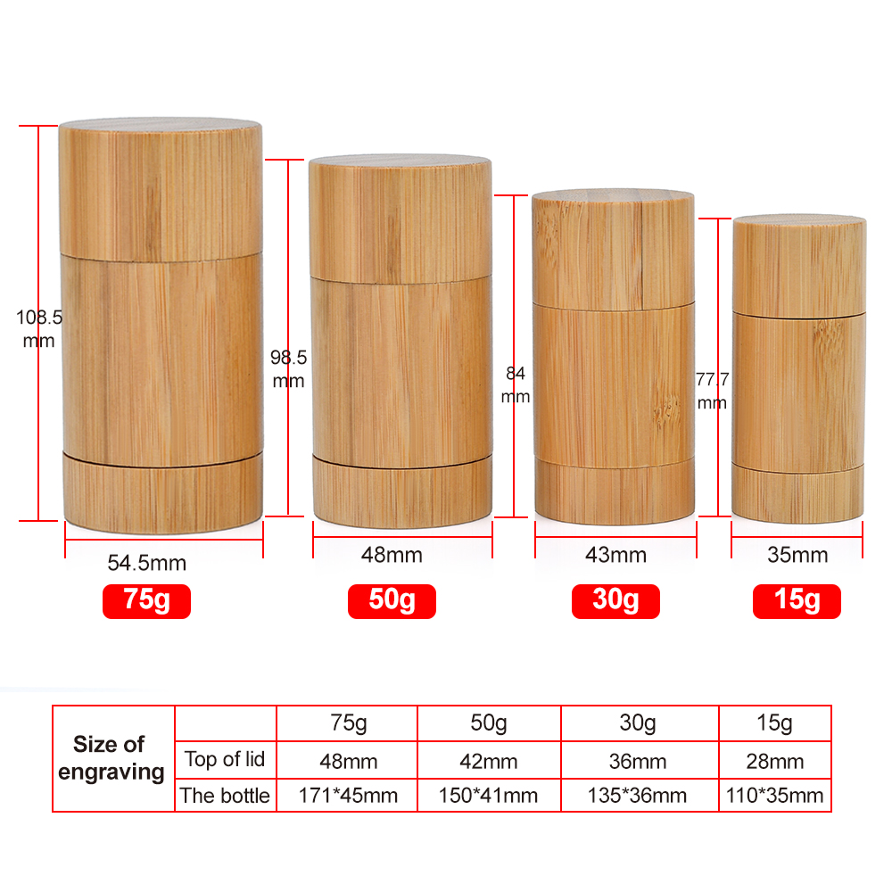 Yuvarlak Twist up Salve Bambu Deodorant T&uuml;p&uuml;