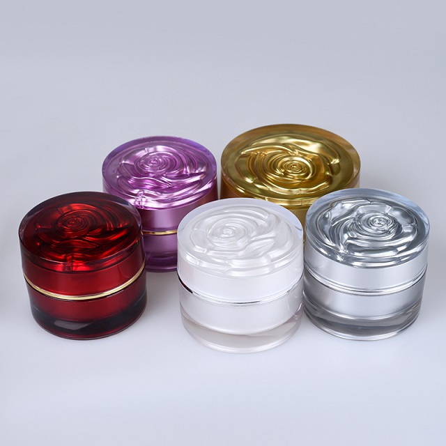 Pot acrylique blanc rose dor&eacute; vide