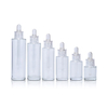 ฟรีตัวอย่างเครื่องสำอางที่ว่างเปล่า 1oz 30ml 50ml 60ml Skincare Serum น้ำมันหอมระเหยผมแก้ว Dropper ขวด clear Dropper