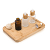 주문 로고 100ml 무광택 유리 화장품 포장 15ml 20ml 30ml 50ml 대나무 점적기 모자를 가진 둥근 유리제 머리 얼굴 정유 병