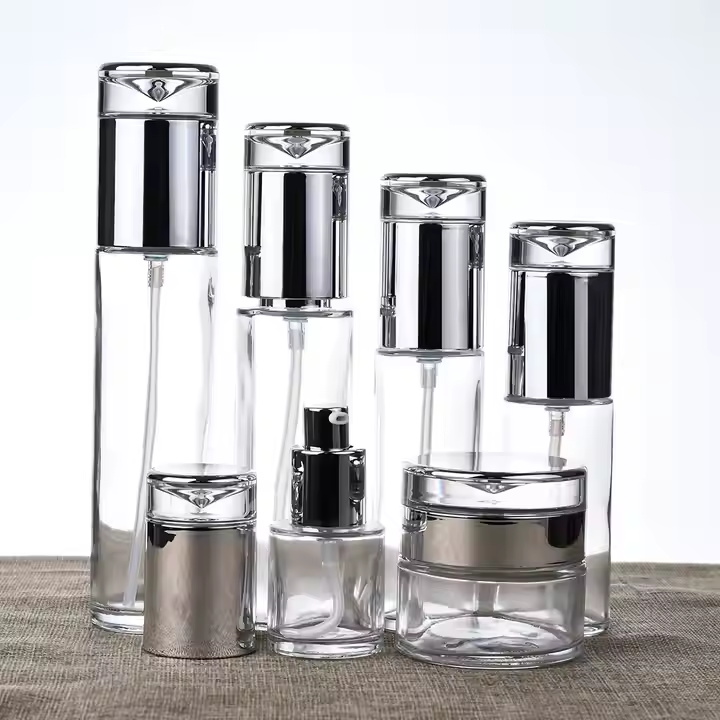 Glas-Hautpflegelotion-Serum-Pumpflaschen