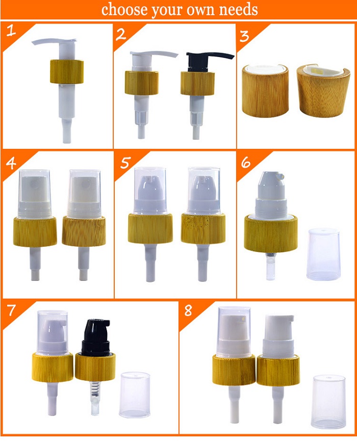 En stock 50 ml 100 ml 150 ml vide cosm&eacute;tique soins personnels parfum toner lotion emballage bouteille de pompe de pulv&eacute;risation de brume en plastique avec capuchon en bambou