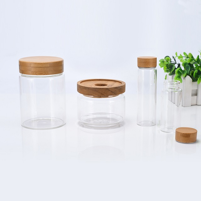 Conteneurs cosm&eacute;tiques personnalis&eacute;s &eacute;cologiques 5 ml 50 ml 150 ml 250 ml Conteneurs cosm&eacute;tiques Lotion pour le corps Huile Gommage corporel Pot de stockage en bambou