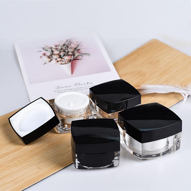 Emballage cosm&eacute;tique acrylique carr&eacute; de luxe vide 5g 10g 15g 30g 50g 