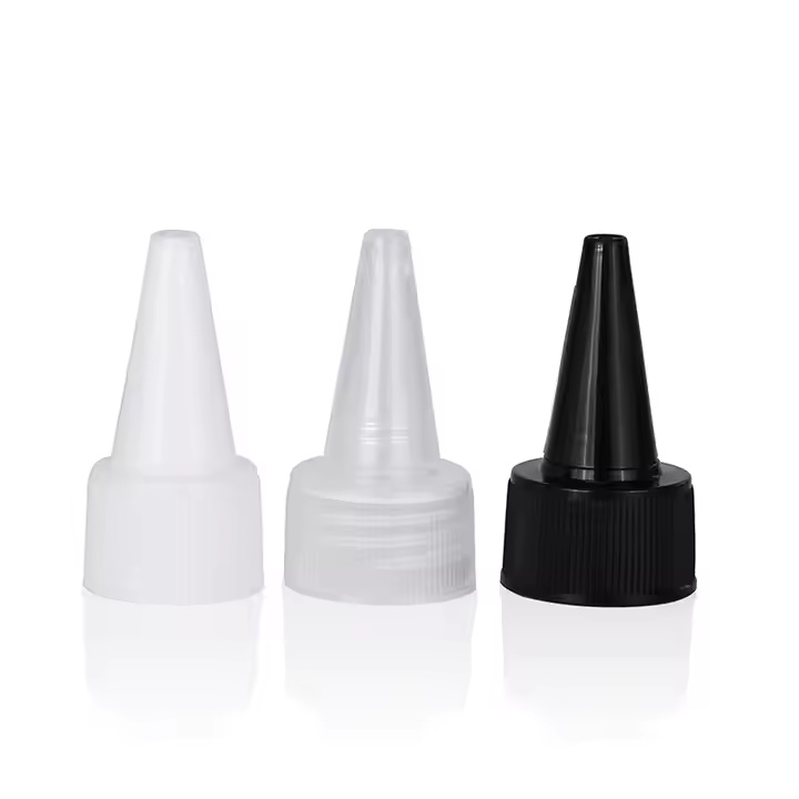Bouteille d'huile capillaire en plastique avec capuchon sup&eacute;rieur torsad&eacute;, applicateur &agrave; presser