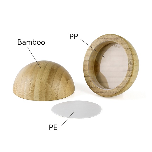 &Ouml;zel Logo 5oz 8oz Şeker Fır&ccedil;alama V&uuml;cut Yağı Kozmetik Konteyner Mantar Bambu Kapaklı Buzlu Amber PET Plastik Krem Kavanoz