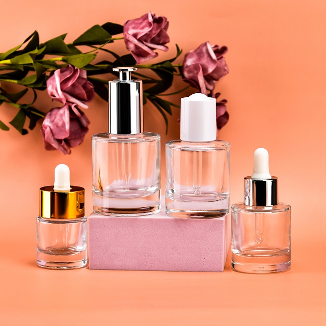Lege Cosmetische 1oz 2oz 30ml 60ml clear Huidverzorging Parfum Serum Haar Essenti&euml;le Olie Druppelaar Glazen Fles
