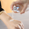El hombro plano cosm&eacute;tico 30ml 50ml 100ml esmeril&oacute; la botella de cristal clara para el aceite del reflejo del resplandor del cuerpo de la cara