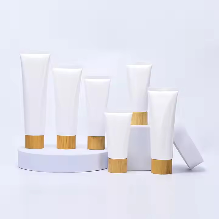 Doğal Bambu Kapaklı Yumuşak Sıkmalı Plastik Boru