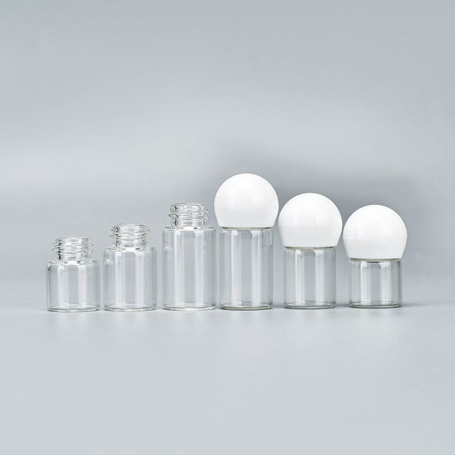 Gro&szlig;handel transparent braun 1 ml 2 ml 3 ml kleine Kugelkappe &auml;therisches &Ouml;l Flasche leer Gesichtspflege Kosmetik Verpackungsbeh&auml;lter