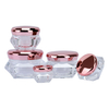 Rose Gold ฝาครอบด้านบนรูปทรงเพชรร่างกายสองชั้นอะคริลิภาชนะบรรจุภัณฑ์เครื่องสำอางขวดครีมพลาสติก