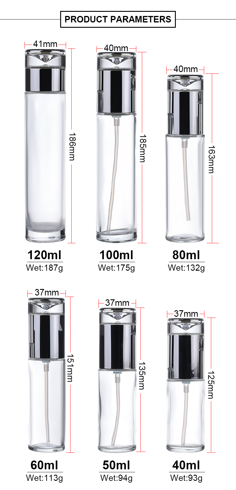 Glas-Hautpflegelotion-Serum-Pumpflaschen