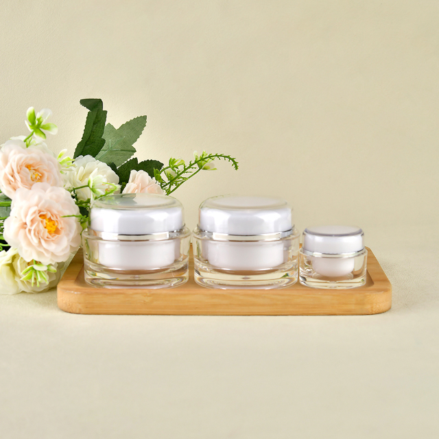 5G 15G 30G 50G Contenedor de crema acrílica Vacío Clear Reded Red Redonde Pared de plástico Doble Crema Fraso Pabineta PAQUETA Cosmética