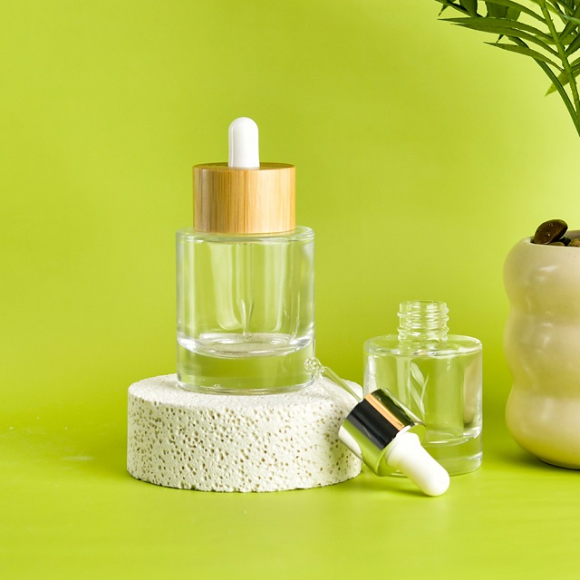 Lege Cosmetische 1oz 2oz 30ml 60ml clear Huidverzorging Parfum Serum Haar Essenti&euml;le Olie Druppelaar Glazen Fles