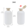 Botella de champ&uacute; con dispensador de bomba de pl&aacute;stico blanco