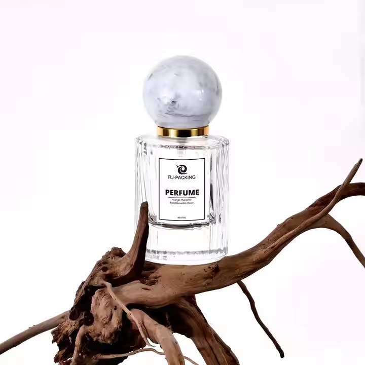 Vaporisateur de parfum de parfum vide luxueux personnalis&eacute;, bouteille de parfum en verre transparent de 30ml 50ml