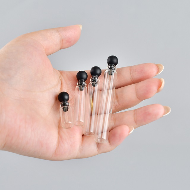 Bouchon &agrave; bille personnalis&eacute; de 0.5ml, 1ml, 2ml, 3ml, Mini Tube en verre, flacon de parfum, Tube &agrave; essai, bouteille avec bouchon &agrave; bille