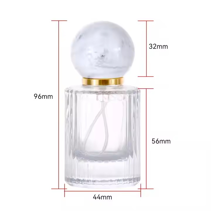 عطر عطر فارغ فاخر مخصص بخاخ شفاف 30 مل 50 مل زجاجة عطر زجاجية