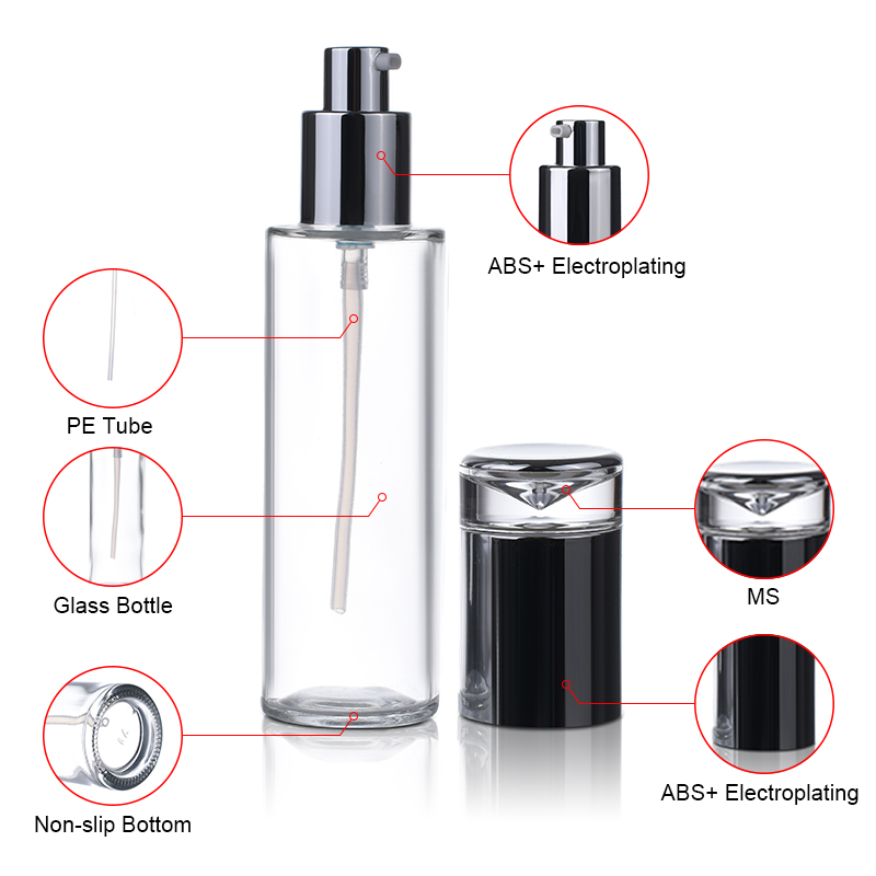 Glas-Hautpflegelotion-Serum-Pumpflaschen