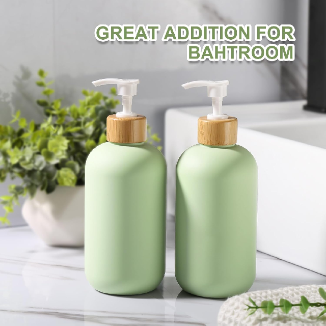 Yeşil HDPE 200ml 260ml 300ml 400ml 800ml 16oz Yumuşak Kozmetik Ambalaj V&uuml;cut Losyonu Plastik Şampuan Şişesi Kremi Kabı