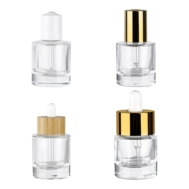 Cosm&eacute;tique vide 1oz 2oz 30ml 60ml, flacon compte-gouttes en verre transparent pour soins de la peau, parfum, s&eacute;rum, huile essentielle pour cheveux