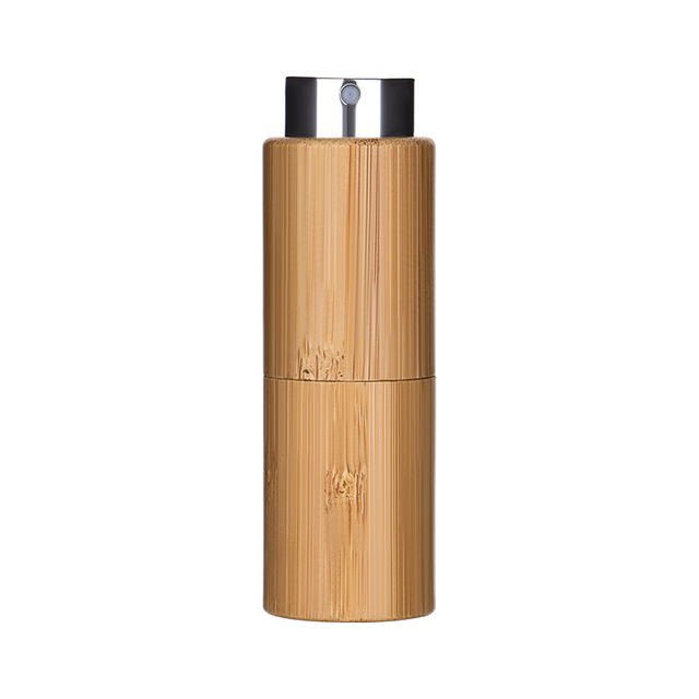 Flacon de parfum en bambou avec pulv&eacute;risateur &agrave; pompe