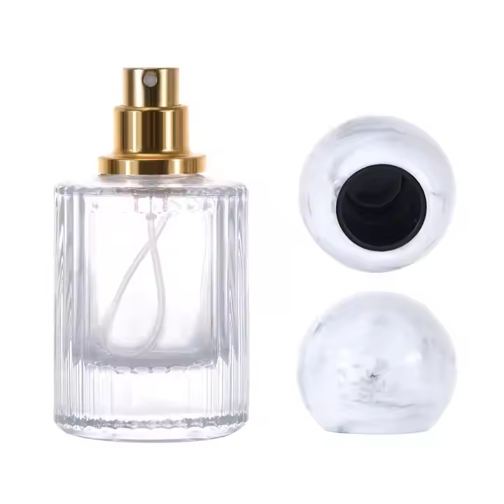 عطر عطر فارغ فاخر مخصص بخاخ شفاف 30 مل 50 مل زجاجة عطر زجاجية