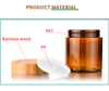 Tarro de crema cosm&eacute;tica de mantequilla corporal de pl&aacute;stico para mascotas con tapa de bamb&uacute;