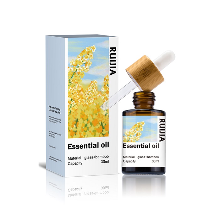 주문 로고 100ml 무광택 유리 화장품 포장 15ml 20ml 30ml 50ml 대나무 점적기 모자를 가진 둥근 유리제 머리 얼굴 정유 병