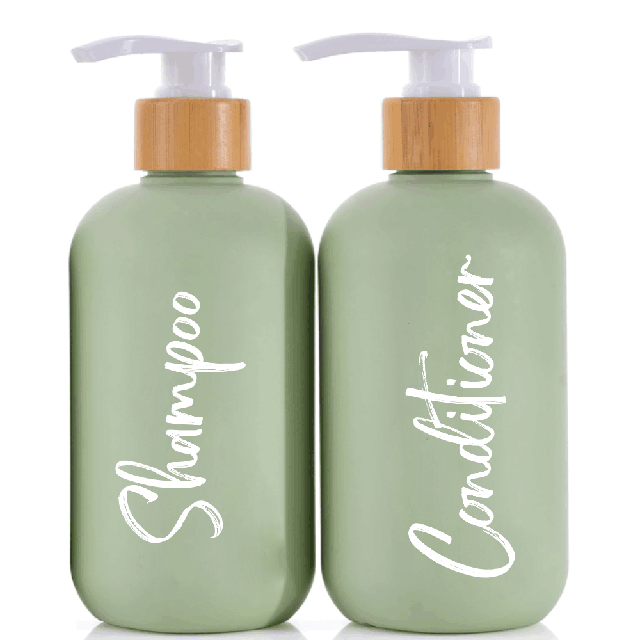 Cosm&eacute;tico del viaje de DIY que empaqueta la botella de la bomba del champ&uacute; y del gel de ba&ntilde;o 300ml con la tapa de bamb&uacute;