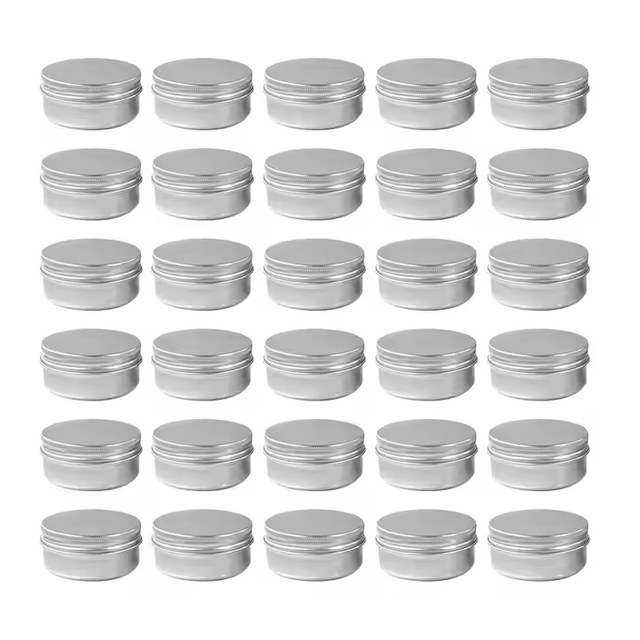 Lọ thiếc mỹ phẩm nh&ocirc;m bạc cho kem