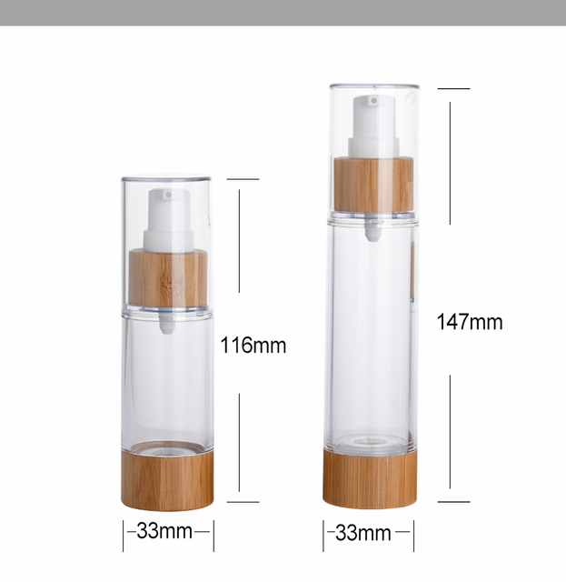 Flacon pompe airless en bambou