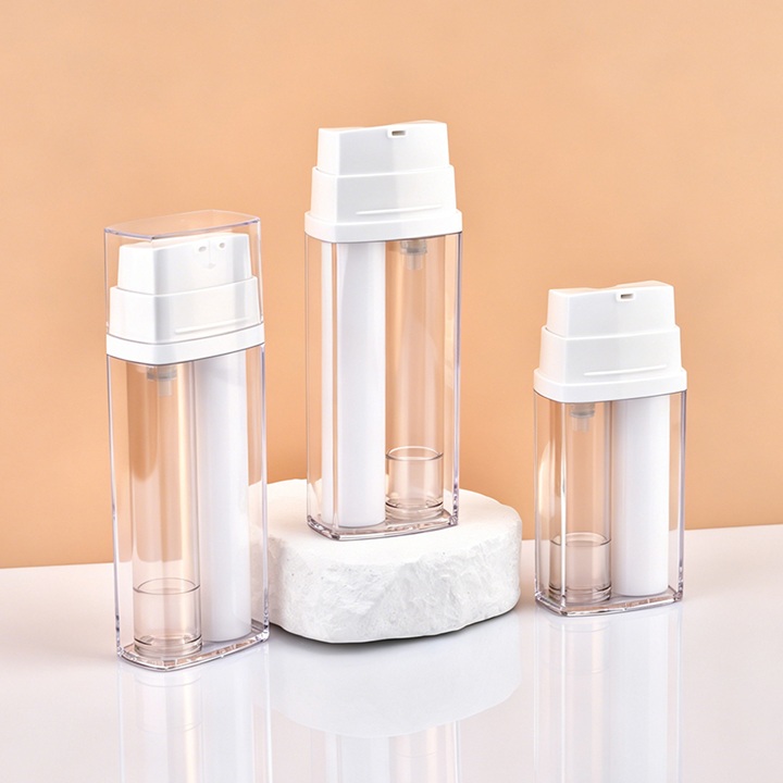 Double Tube vide 2 en 1, Double chambre, cr&egrave;me pour le visage, cr&egrave;me pour les yeux, s&eacute;rum, cosm&eacute;tique, Lotion sans air, bouteilles &agrave; pompe, offre sp&eacute;ciale