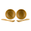 Bol en bambou personnalis&eacute; &eacute;cologique, Mini bol mignon pour soins de la peau du visage, bol en bambou avec cuill&egrave;re