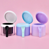 OEM roze plastic poederpot met magnetische lepel