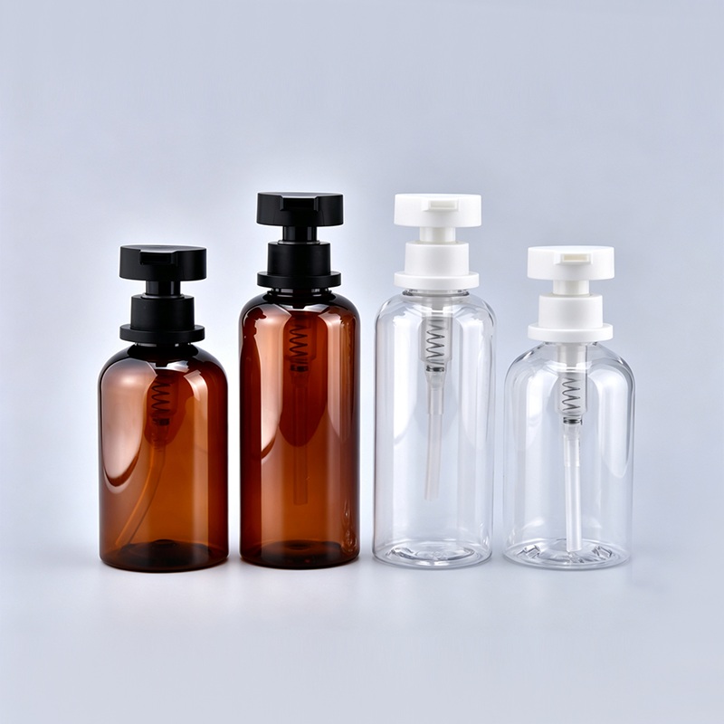 Amberkleurige lotionfles