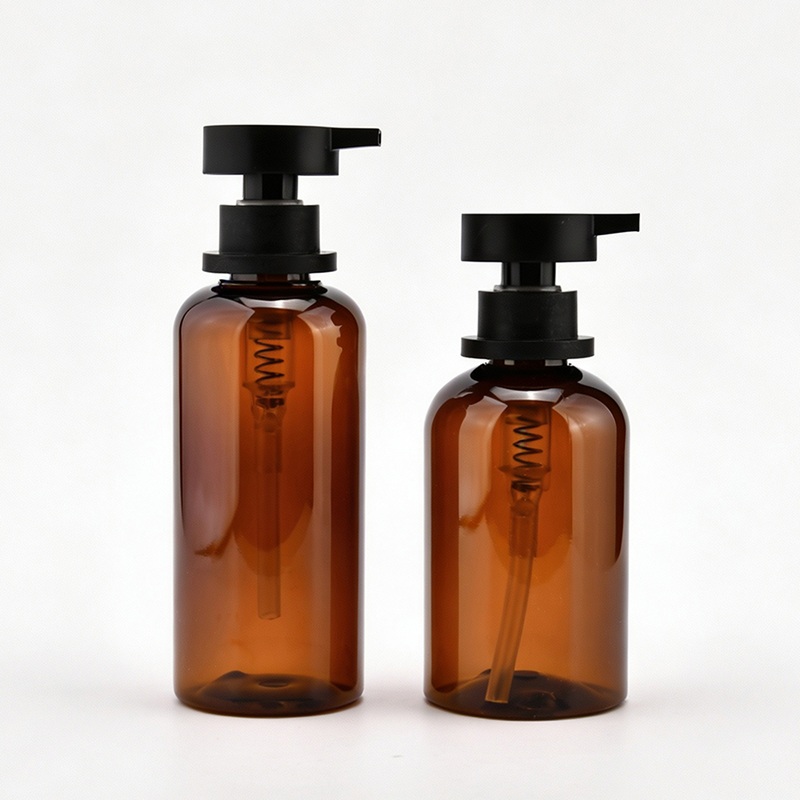 Amberkleurige lotionfles