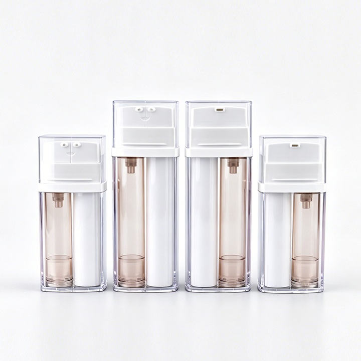 Double Tube vide 2 en 1, Double chambre, cr&egrave;me pour le visage, cr&egrave;me pour les yeux, s&eacute;rum, cosm&eacute;tique, Lotion sans air, bouteilles &agrave; pompe, offre sp&eacute;ciale