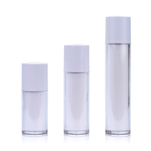 Bouteille de pompe sans air cosm&eacute;tique de luxe 30 ml 50 ml pour les bouteilles de lotion de protection solaire rempla&ccedil;ables de s&eacute;rum de soin de la peau