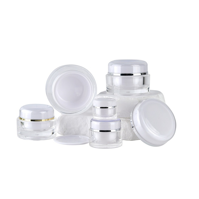 5g 15g 30g 50g Acryl Cr&egrave;me Container Lege Clear Ronde Dubbele Wand Plastic Oog Gezicht zalfpotje Huidverzorging Cosmetische Pakket