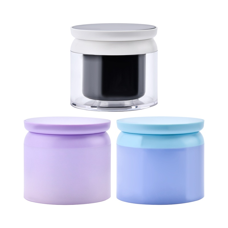OEM Roze Plastic Poederpot met Magnetische Lepel voor Body Scrub Badzout Shimmer Poeder Markeerstift Droge Shampoo Foundation Pot