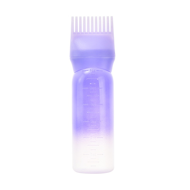 Toptan Doldurulabilir 6 oz Fantezi Degrade Renkler K&ouml;k Tarak Aplikat&ouml;r Plastik Şişe &Ouml;l&ccedil;ekli Fır&ccedil;a Sa&ccedil; Boyası Şampuan Yağı i&ccedil;in