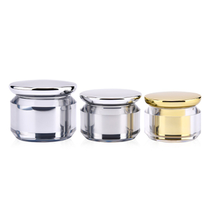 Dise&ntilde;o de lujo 5g 15g 30g oro plata forma de seta doble pared pl&aacute;stico Gel polaco crema hidratante cara ojos crema tarro cosm&eacute;tico