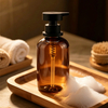 Amberkleurige lotionfles