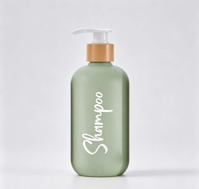 DIY Reisekosmetikverpackung 300 ml Shampoo- und Duschgel-Pumpflasche mit Bambusdeckel