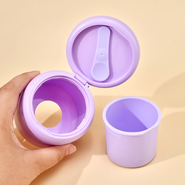 OEM roze plastic poederpot met magnetische lepel